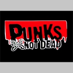 Punks not Dead  hrubá mikina na zips s kapucou stiahnuteľnou šnúrkami